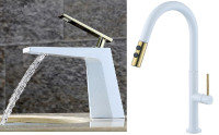 Brand name Faucets in Gold and White color brand new -  warranty