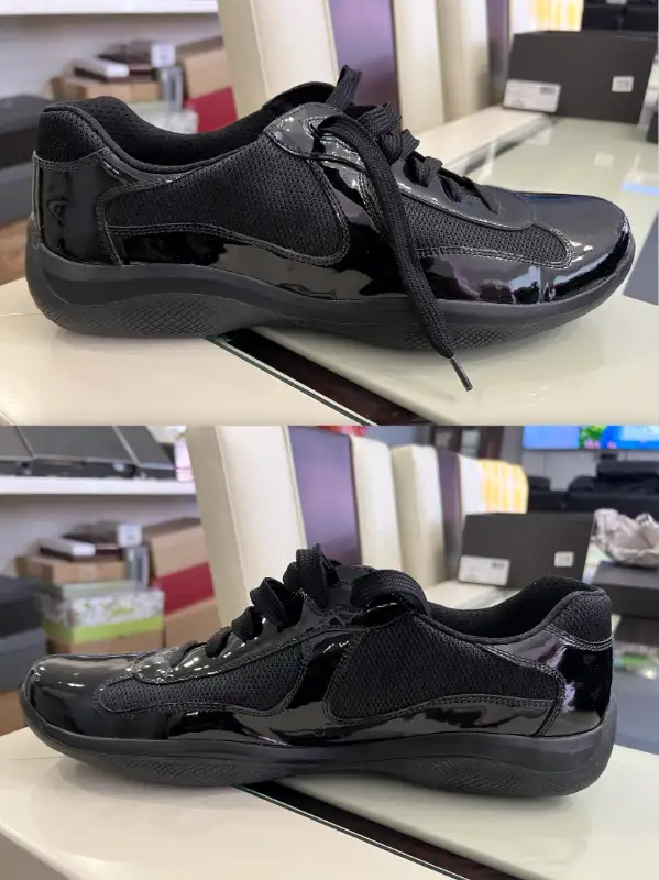 Prada Leather Americas Cup Original Sneakers Men's Size 12W! in Men's Shoes in Calgary - Image 6