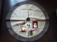 Christmas Tree santa claus & snowman mat cover brand new 48"
