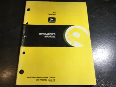John Deere 44 Loader Operator's Manual Manual no. OM-TY20653 Issue H5 the 440 Loader is for use on 3...