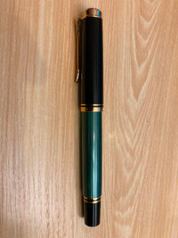 Pelikan Souverän, M400, fountain pen, f-nib, black/green, used