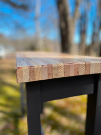 Reclaimed lumber console table