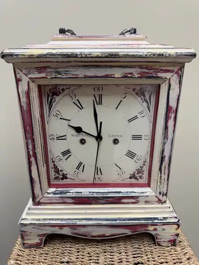 Solid wood distressed clock, View more