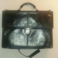 Renwick Black Leather Briefcase