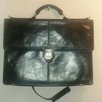 Renwick Black Leather Briefcase