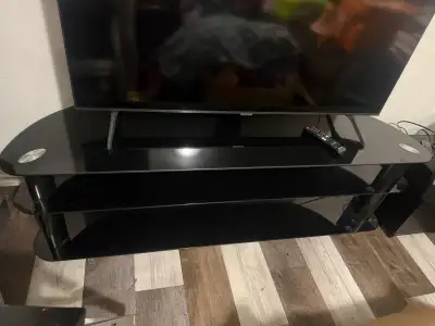 Glass tv stand with Mount , View more