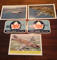 1951 Trans Canada Airlines Postcards and Stickers