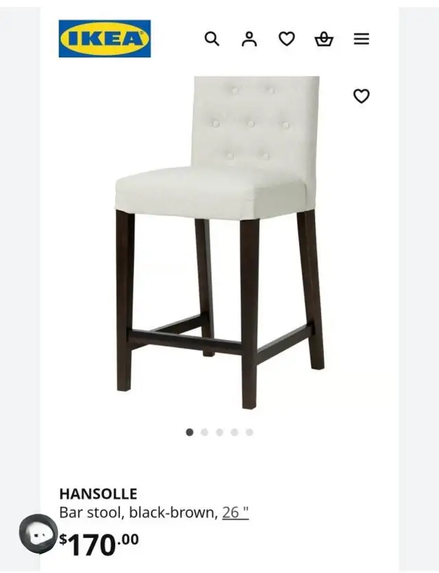 Rare Discontinued IKEA HANSOLLE Premium Tufted Bar Stool in Chairs & Recliners in City of Halifax - Image 4