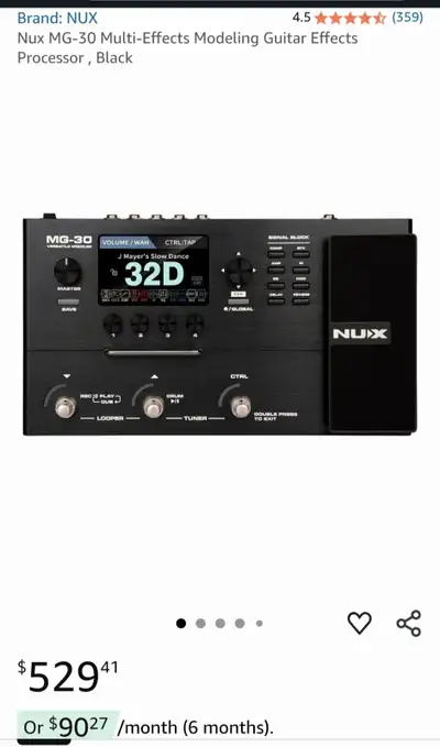 Nux MG-30 modeler pedal, View more