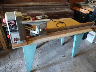 Make an offer on a variety of used power tools. Mastercraft 37" lathe, Rikon Band Saw, New Rigid tab...