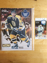 Toronto Maple Leafs Program and Stub with Ray Bourque on cover