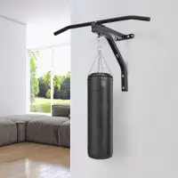 Heavy-duty Wall Mounted Pull Up Bar with Bag Hanger and Boxing T