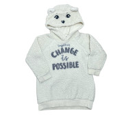 H&M Sherpa WWF Off White Unisex Bear Hoodie for 2-4 years