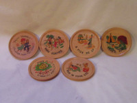 Vintage ~ Wooden ~ Joke Coasters ~ Set of 6 #58