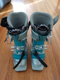 A pair of Scarpa ski boots,