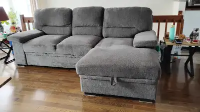 Canape-Lit Divan-Lit AMMI Sectionnel Couleur Knox Charcoal, View more