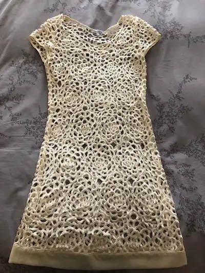 Max Mara eyelet dress with slip and matching jacket in Ivory, View more