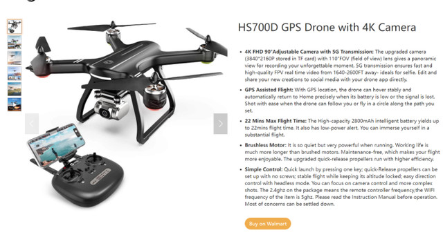 Holy Stone HS700D Drone with 4K HD Camera FPV Live Video and GPS in Arts & Collectibles in Markham / York Region - Image 2