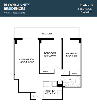 The apartment is right on Spadina station, about a 10 minute walk from UofT. The unit is on the 19th...