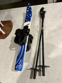 Toddler Waxless cross country skis and poles 