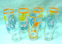 SEPT VERRE RETRO VINTAGE HIBALL RETRO GLASSES.. 6 1/2 POUCES