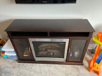 Buhler TV Stand with shelves and fireplace