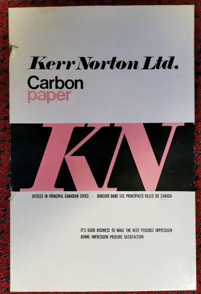Boite de 60 feuilles de papier carbone. Se vend environ 12$ + tx respectivement chez Bureau en gros.