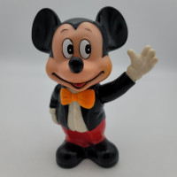 Vintage Mickey Mouse Disney Piggy Bank Waving Small 6 Inch