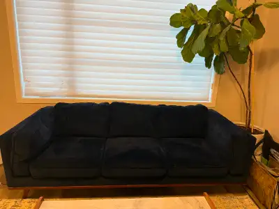 Dark Navy Suede Structube Sofa, View more