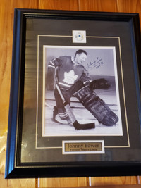 Johnny Bower framed autograph photo Toronto Maple Leafs