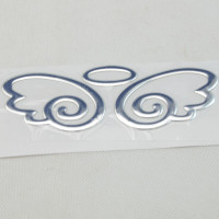 Brand New Silver Angel Wings Car decal Emblem Logo Badge