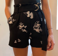 Maje Floral Paperbag Shorts