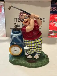 Golf Clock Desk Statue