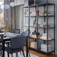 IKEA glass metal shelves VITTSJO (2)