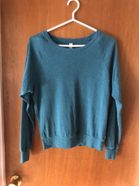 TNA teal pullover sweater size small 
