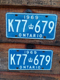 1969 Ontario license plates.