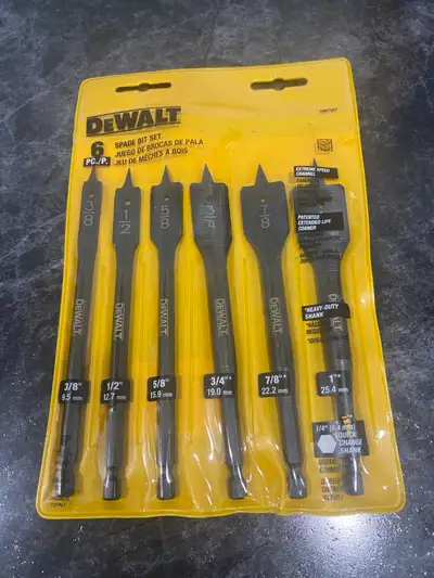 New Dewalt 6pc Spade Bit Set, View more