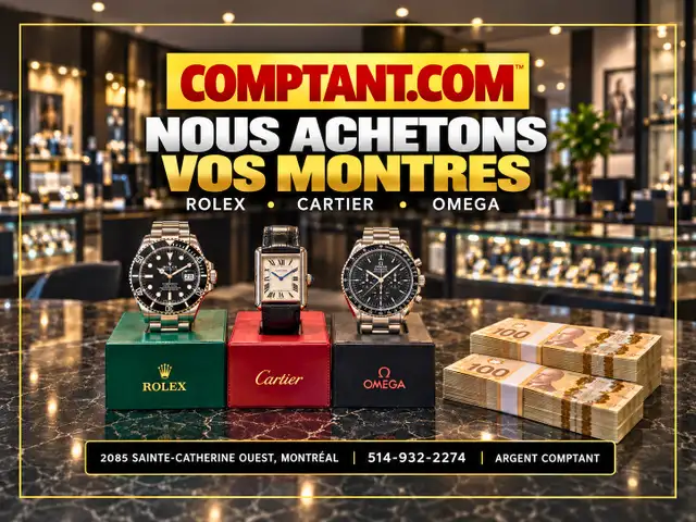 BUY ROLEX, CARTIER, OMEGA – Cash at 2085 Ste-Catherine