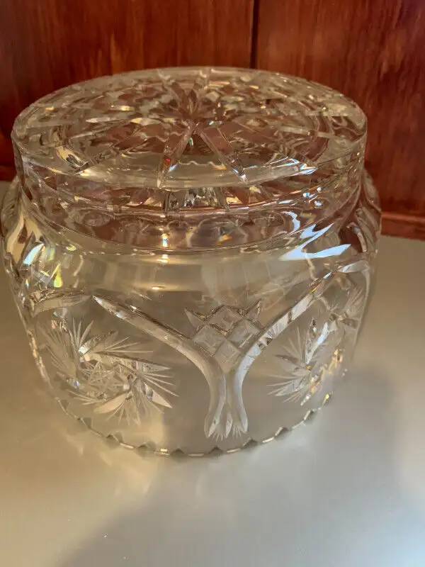 Vintage Bohemia Pinwheel Cut Crystal Salad Fruit Bowl63234654106497123