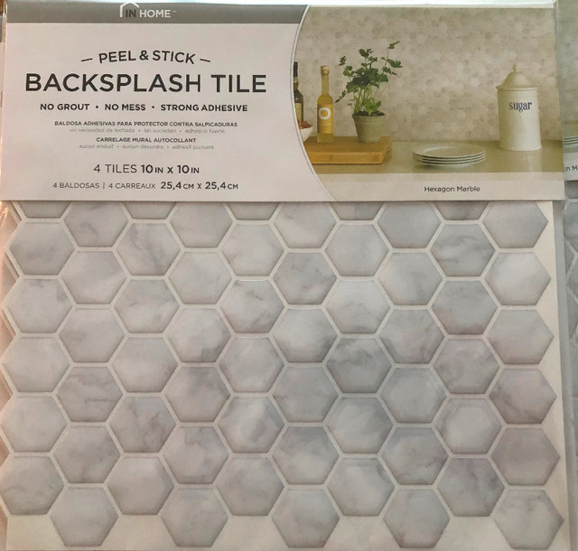 15 Peel and Stick Backsplash Tiles (10 inch x 10 inch Tiles) in Floors & Walls in Ottawa