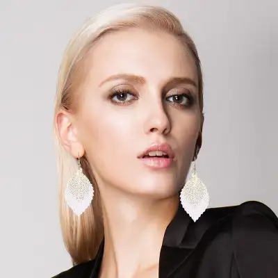 Women’s Leaf Shaped Drop Earrings, View more