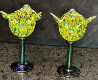 Vintage Pair of Rare Footed Lily Compotes from Italy 