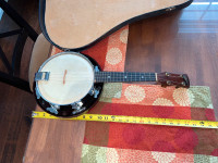 BANJOLIN UKELELE made by MICHIGAN with ORIGINAL CASE + EXTRA