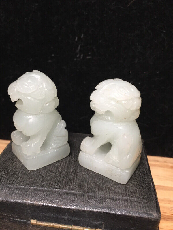 Chinese White Jade Feng Shui Dragon Beast PiXiu Brave Troops Pai in Arts & Collectibles in Vancouver - Image 2