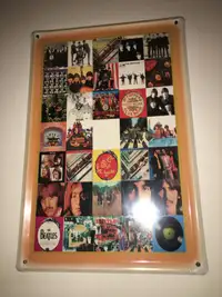Vintage Beatles Collectable Tin Tray with Studio Album Pictures