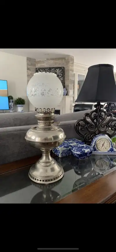 Rayo oil lamp nickel circa 1894, View more