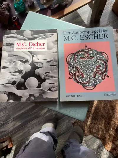 two M C Escher art books German , View more