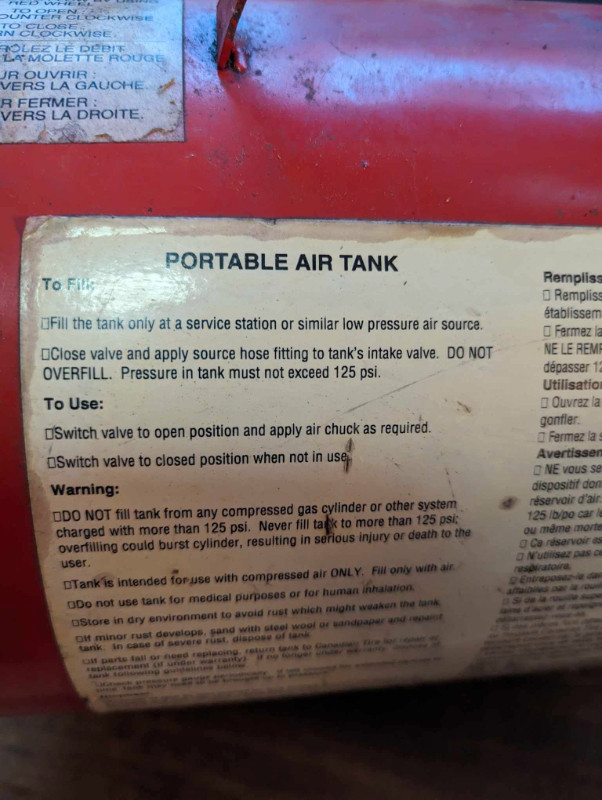 Motomaster Portable Air Tank in Other in Peterborough - Image 2