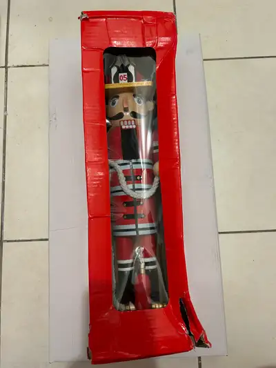 Classic wooden Firefighter Nutcracker for sale. Great addition to your holiday decor or for a nutcra...