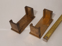 2 SOLID BRASS business card holders - matching vintage pair